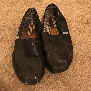 Toms Sparkly Black Flats